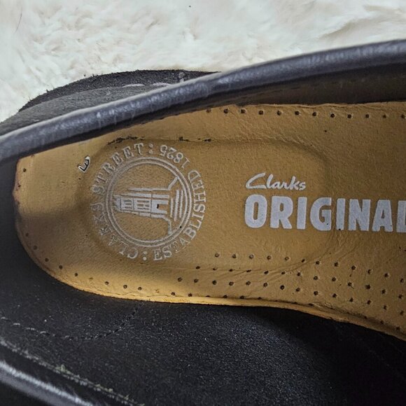 Clarks Black Suede Creepers Chukkas Men's 7 Women's 8.5 - Picture 10 of 12